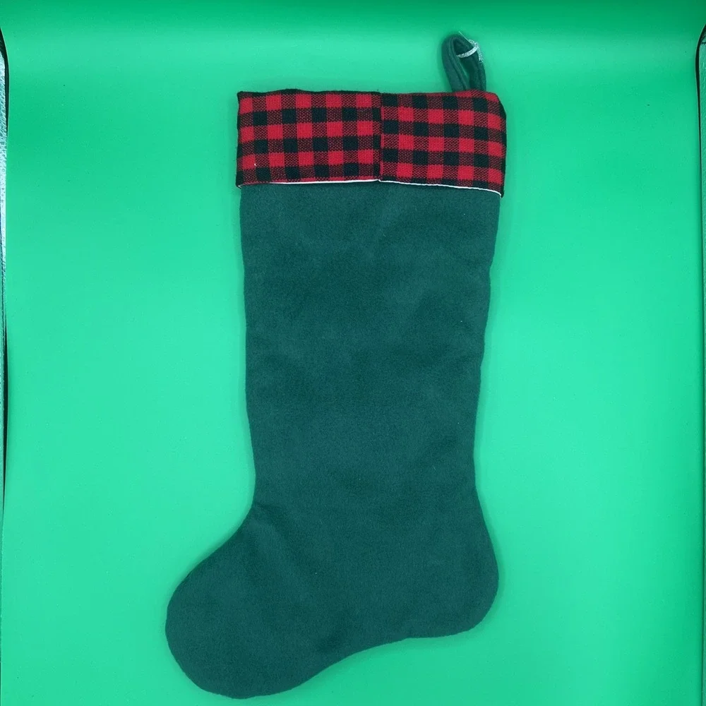 Disney embroidered Mickey‎ Mouse snowflakes, Christmas Stocking green/red/black